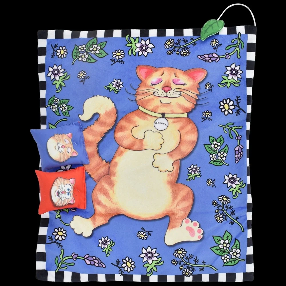 (1 Cat Toy) Fuzzy Active & Tranquil Sweet Spot Kitty Carpet Boogie Mat